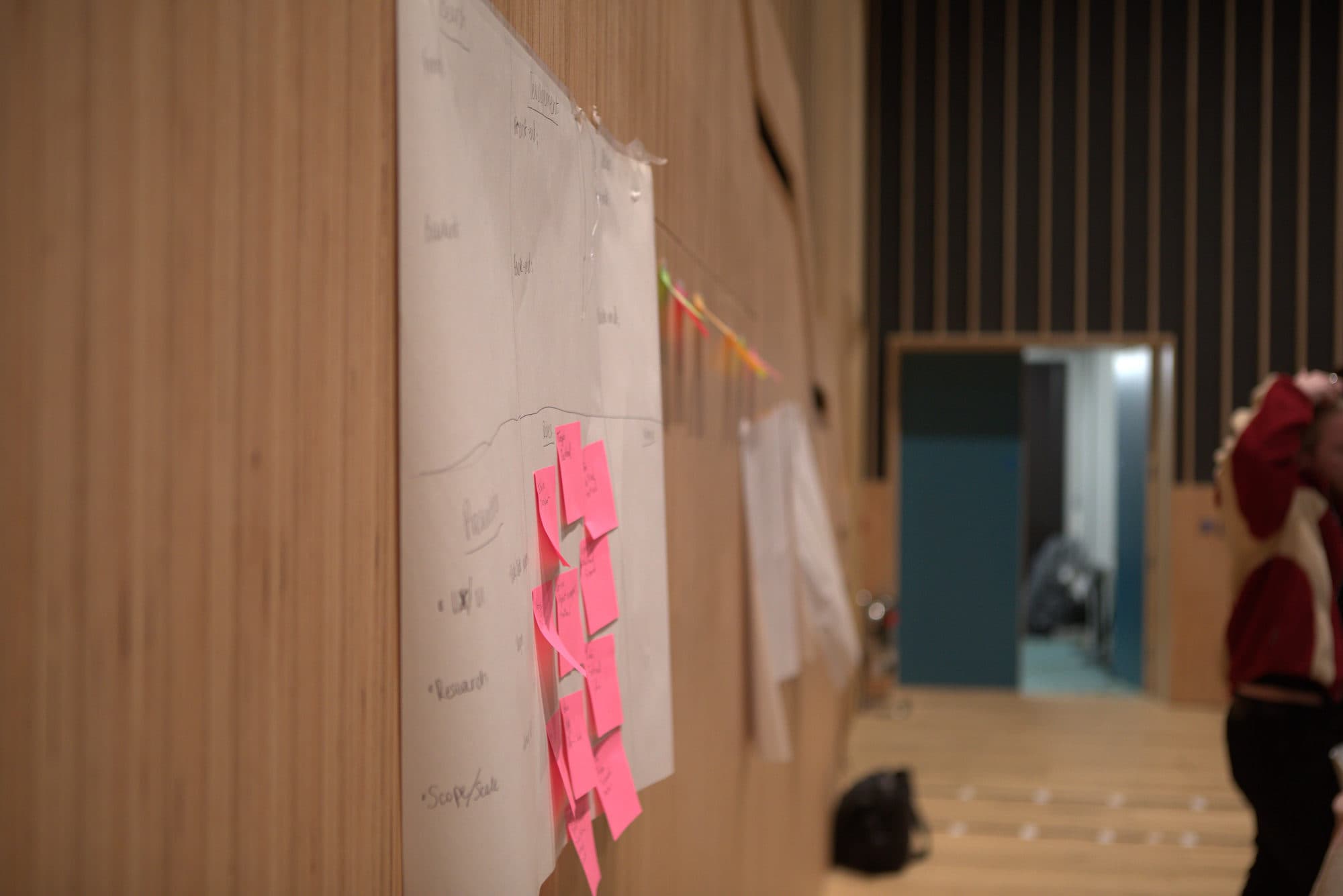Sticky notes on the ideas wall at HackEd Norwich 2026