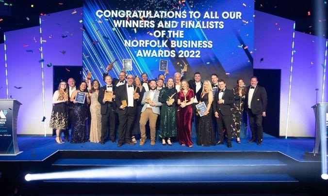 Winners celebrating at the Norfolk Business Awards 2022 (Image: Matt Potter Photography and Videography / Matt Brasnett I Do Photography)