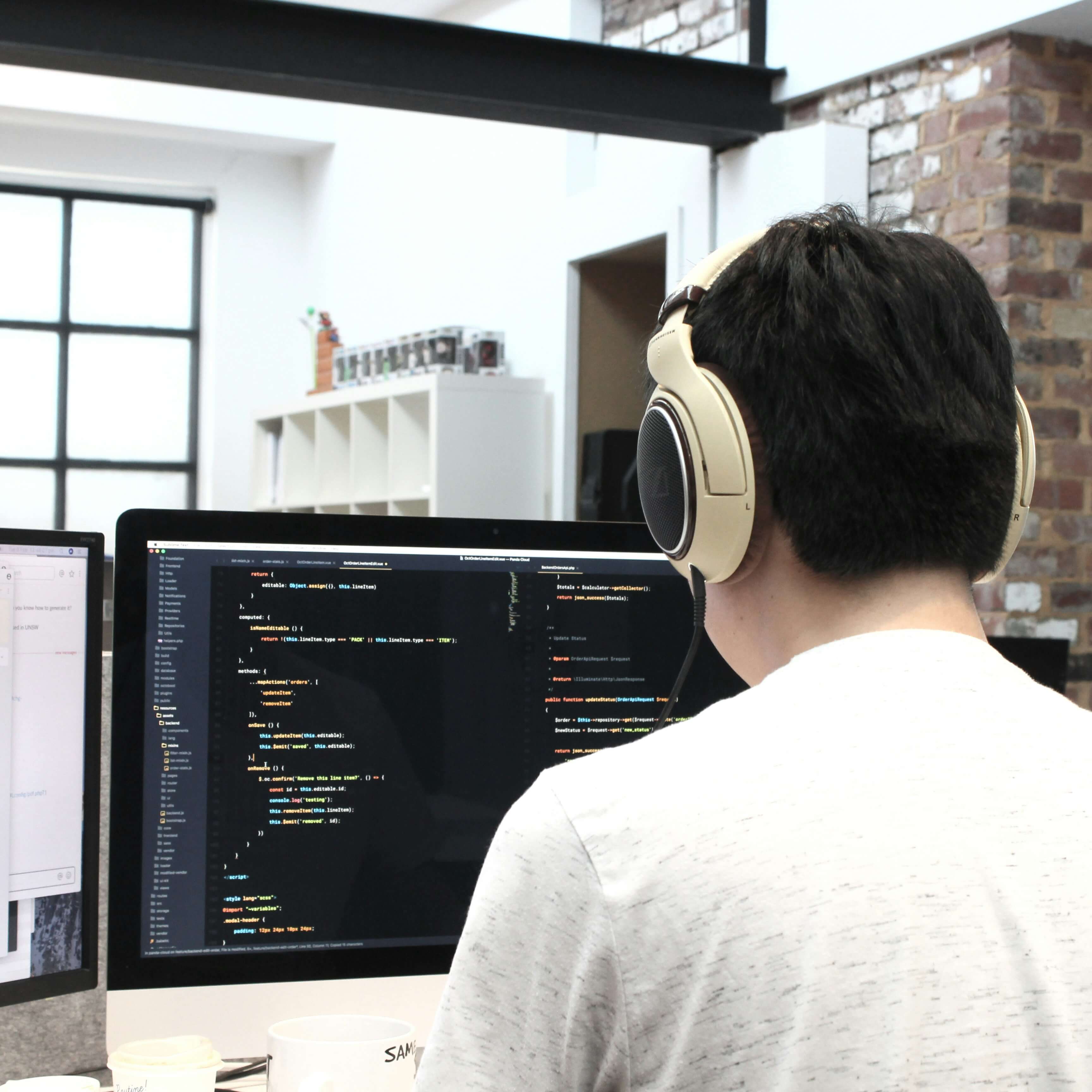 Full stack developer working on a coding challenge