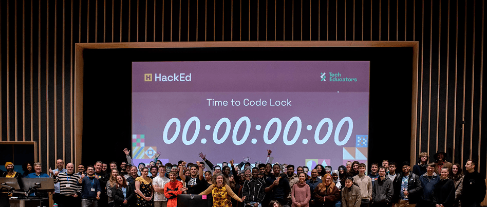 Times up! Celebration at the end of Norwich HackEd 2026